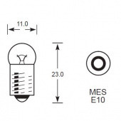 MES E10 G11: Miniature Edison Screw (MES) base bulbs with 10mm diameter screw base and 11mm diameter globe (G11) from £0.01 each